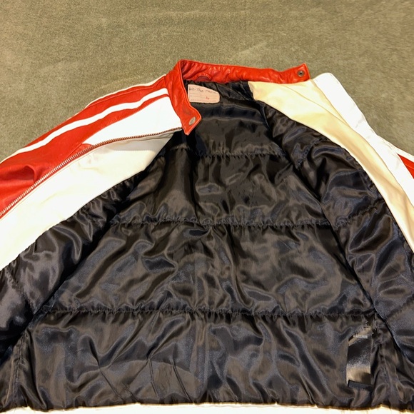 Free People red and white moto jacket size xs - Picture 3 of 8